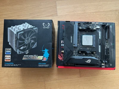 ASUS ROG Strix B550-I Gaming Mainboard mit AMD Ryzen 5600X CPU und Scythe-Lüfter - Bild 1 von 4