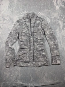 Lululemon Define Jacke Damen klein schwarz weiß Space Dye Reißverschluss Daumenlöcher - Bild 1 von 8