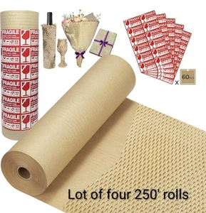 Honeycomb Packing Paper, 15" X 1000’ (4x 250' Rolls) for Packing Moving Shipping - Picture 1 of 1