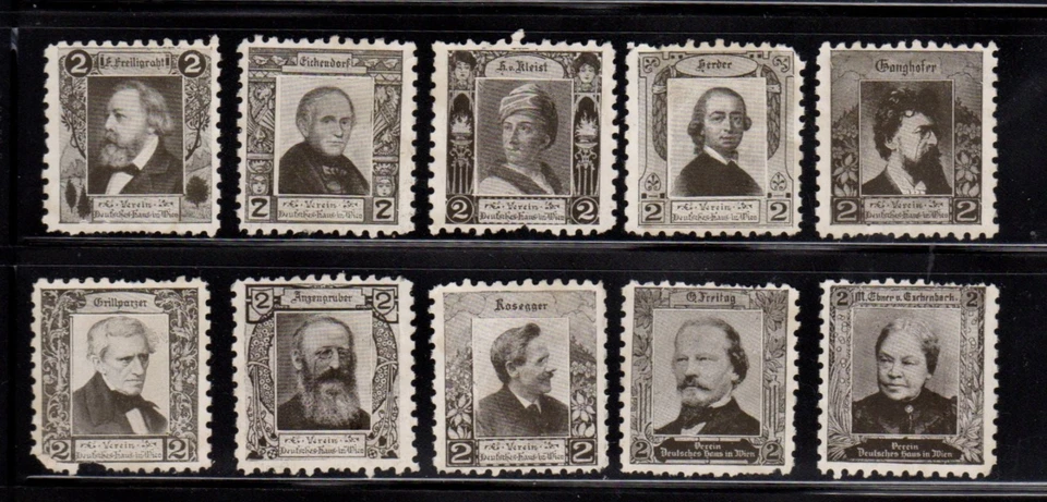 Group of 10 Austrian Charity Association of German Homes in Wien - Famous People - Image 1 of 1