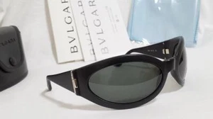 BVLGARI Full frame sunglasses 806 901-S High curve oval type Black Silver unisex - Picture 1 of 10