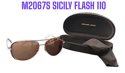 Michael Kors M2067S Sicily Flash 110 Rose Gold/White Sunglasses - Image 1 of 4