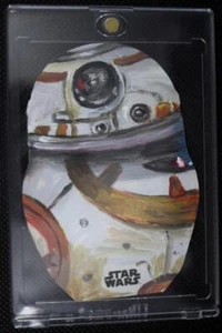 TOPPS Star Wars Rise of Skywalker Ward SilvermaN W Sketch Card DIE CUT PAINTING - Picture 1 of 2