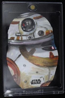 TOPPS Star Wars Rise of Skywalker Ward SilvermaN W Sketch Card DIE CUT PAINTING - Image 1 of 2