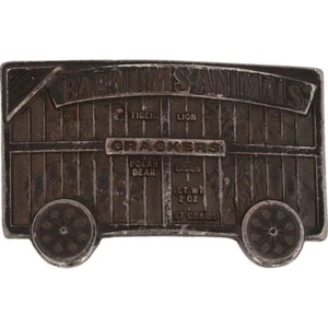 Broken Pt Barnum Circus Cracker Animal Greatest Show 1970s Vintage Belt Buckle - Picture 1 of 6
