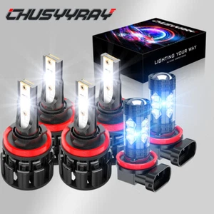 For Cadillac CTS 2008-2015 H9+H11+H11 Headlight High Low Fog Light Bulbs 6PCS - Picture 1 of 15