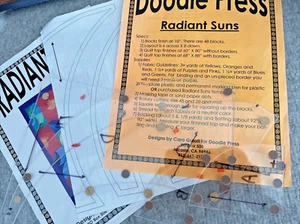Doodle Press RADIANT SUNS quilt pattern w/ 5 templates 2002 - Picture 1 of 9