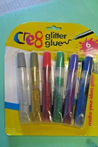 Cre8 farbiger Glitzerkleber (6er-Pack) - neue Packungen - KOSTENLOSES UK VERSAND - Bild 1 von 2