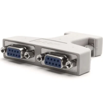 L-Com ADPT-DB9Y Splitter Adapter, DB9M to DB9F & DB9F - Image 1 of 3