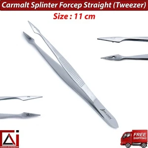 Carmalt Splinter Tweezer Straight Forcep Surgical & Veterinary Instruments 11 cm - Picture 1 of 5