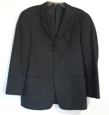 Blazer Armani Collezioni Para Hombre 38 C Botón Abrigo Deportivo Gris Oscuro Cuadros Italia Lana Foto 1 de 4