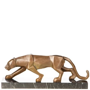 Bronzefigur Skulptur Panther Raubkatze kubistischer Stil Modern Bronze Statue - Bild 1 von 3