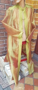 Bridal Couturier. Gold green silk coat and trouser outfit - Picture 1 of 4