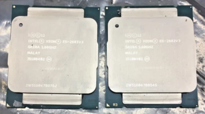 LOTE DE 2 procesadores CPU Intel Xeon E5-2603 v3 1,6 GHz 15 MB LGA2011-3 6 núcleos SR20A Foto 1 de 2