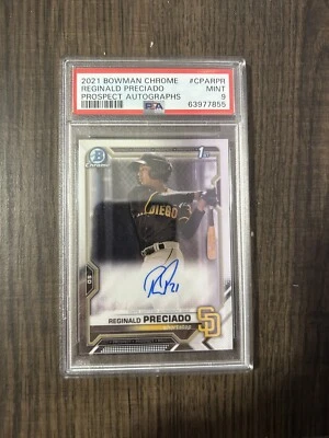 2021 Bowman Chrome Prospect Autographs #CPA-RPR Reginald Preciado PSA 9 - Image 1 of 2