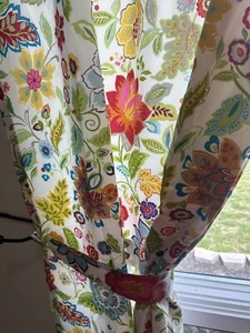 Greenland Home Fashions Set of Four Curtain Panels White Multi Floral 42" x 84" - Picture 1 of 14