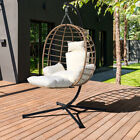 Hanging Egg Chair with Stand & Leg RestOutdoor w/ Swinging Chair Indoor Woven