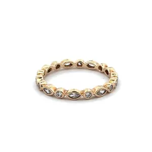 Pandora Radiant Elegance 14 Karat Gold Ring 150184CZ NWOT - Picture 1 of 2