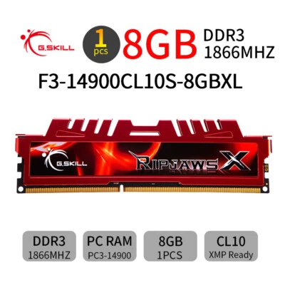 G.SKILL Ripjaws X 8GB DDR3 1866MHz CL10 PC3-14900U 240Pin DIMM Desktop Memory AB - Image 1 of 4