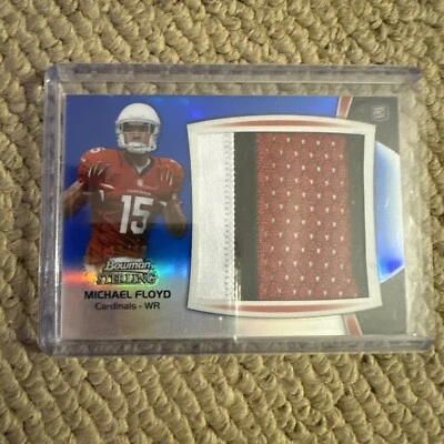 2012 Bowman Sterling - Jumbo Rookie Patch Blue Refractor Michael Floyd /60 (RC) - Image 1 of 2