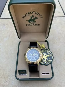 Beverly Hills Polo Club Gold Tone Chronometer MENS Wristwatch in Box - Running - Picture 1 of 9