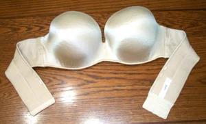 CACIQUE 44B LANE BRYANT GOLDEN PUSH UP SEAMLESS U/W STRAPLESS BONED NO-SLIP BRA - Picture 1 of 11