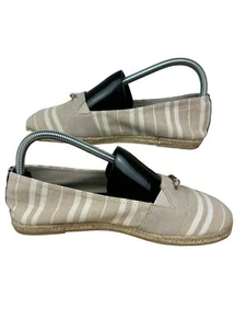 Nautica Damen-Loafer flache Espadrilles hellbraun weiß gestreift Slipper Größe 8 - Bild 1 von 6