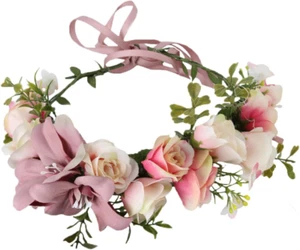 Women Flower Crown Girl Flower Headband Floral Headpiece Halo Wedding Party Phot - Picture 1 of 9