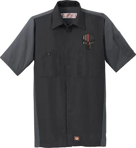 Punisher Red Line W/Left Chest Embroidery Ripstop Crew Shirt SY20 - Picture 1 of 1
