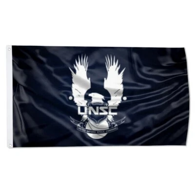 Halo Inspired UNSC Flag Black banner 3X5Feet Home Garden Party Decoration - Image 1 of 4