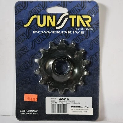 SUNSTAR 14T Chromoly Steel Countershaft Front Sprocket Suzuki DRZ400 RM250 32314 - Image 1 of 3