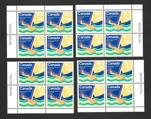 CANADA SC# B6 WATER SPORTS, SAILING, SET OF 4 INSCRIPTION CORNER BLOCKS MNH - Picture 1 of 1