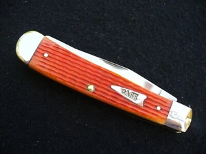 Vintage Case XX USA 6254 SS Nice Tangerine Bone Trapper 1st Run Knife '07 NM/Box - Picture 1 of 8