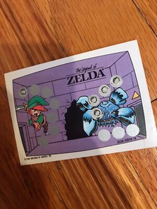 THE LEGEND OF ZELDA 1989 NINTENDO SCRATCH OFF CARD TOPPS SCREEN 10