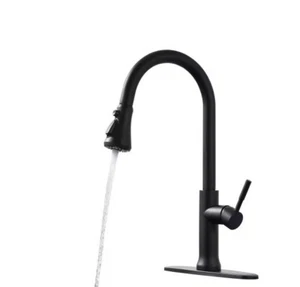 Tahanbath Rubinetto Cucina Touch-On con Spruzzatore Estraibile Manico Singolo Ottone Nero - Foto 1 di 5