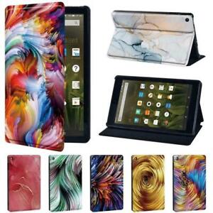 For Amazon Fire 7/HD 8 10/8 10 Plus -Abstract PU Leather tablet Stand Cover Case