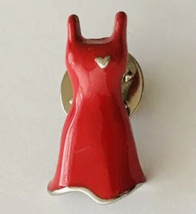 Prendedor de vestido rojo insignia salud del corazón raro vintage caridad (L46) - Imagen 1 de 2