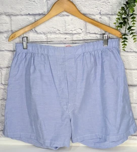 NWOT CLASSY🚨Vintage L Brooks Brothers Oxford Blue Cotton Slim Fit Boxer Shorts - Picture 1 of 11
