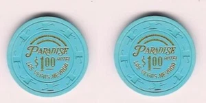 Las Vegas: 2 EINZIGARTIGE VERGRABENE CASINO-POKERCHIPS—Paradise Hotel - Bild 1 von 1