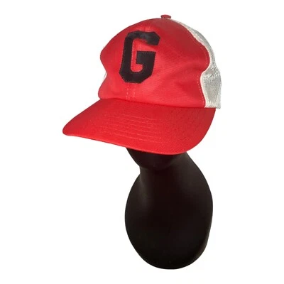 Boné de bola vintage década de 1960 Georgia Bulldogs caminhoneiro SnapBack vermelho - Imagem 1 de 4