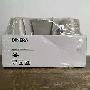 Ikea Steingut Set 6 Pia Eldin Lindsten Dinera Kaffeetassen Untertassen grün - Bild 1 von 8