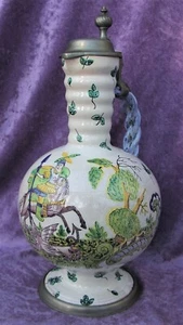 Rarer grosser  alter Keramikkrug Hl. Georg  1930 - 1940 Lipp Mering Höhe 35 cm - Bild 1 von 12