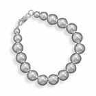 18" 10mm Sterling Silver Graduating Bead Necklace