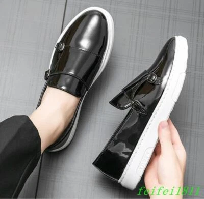 Fashion Men's Outdoor Work Casual Loafer Faux Leather Round Toe Board Shoes Flat - Image 1 of 4