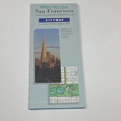 H.M. Gousha San Francisco City Map Northern Peninsula  Folded - Imagen 1 de 2