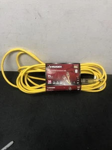 Husky 73025HY 25ft Yellow 14/3 Lighted Extension Cord - Indoor/Outdoor Use - Picture 1 of 1