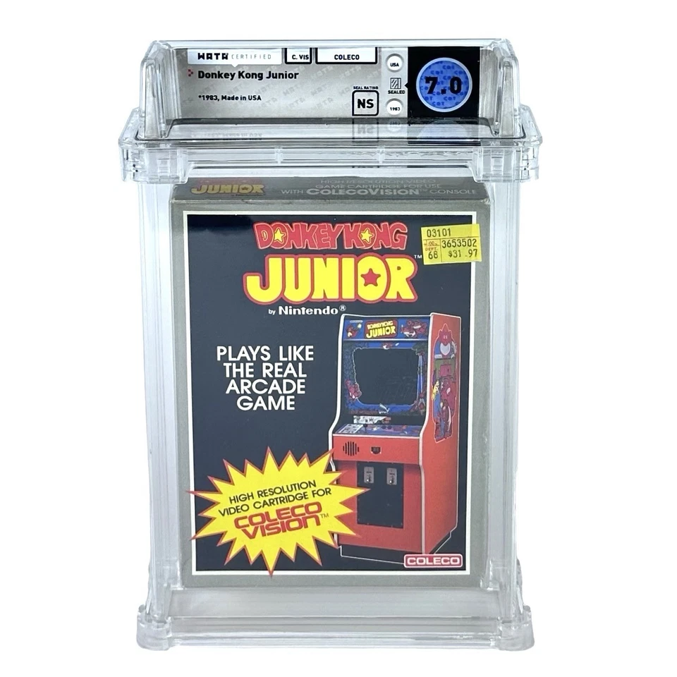 New ColecoVision Donkey Kong Jr WATA 7.0 Factory Sealed Video Game 1983 - Image 1 of 4