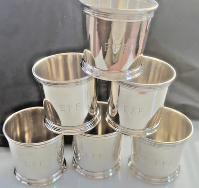 SET OF 6 CARTIER STERLING 2" SHOT CUPS EXCELLENT GORGEOUS - Image 1 of 4