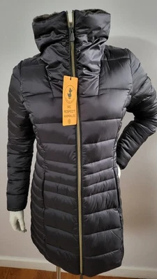 NUEVO SAVE THE DUCK MUJER CAROLINE REPELENTE AL AGUA SATINADO PUFFER JACKT TALLA 3/M-L Foto 1 de 4
