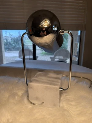 Hextra HX-T1645CA Modern Polished Chrome & Marble Base Accent Table Spot Lamp - Image 1 of 4